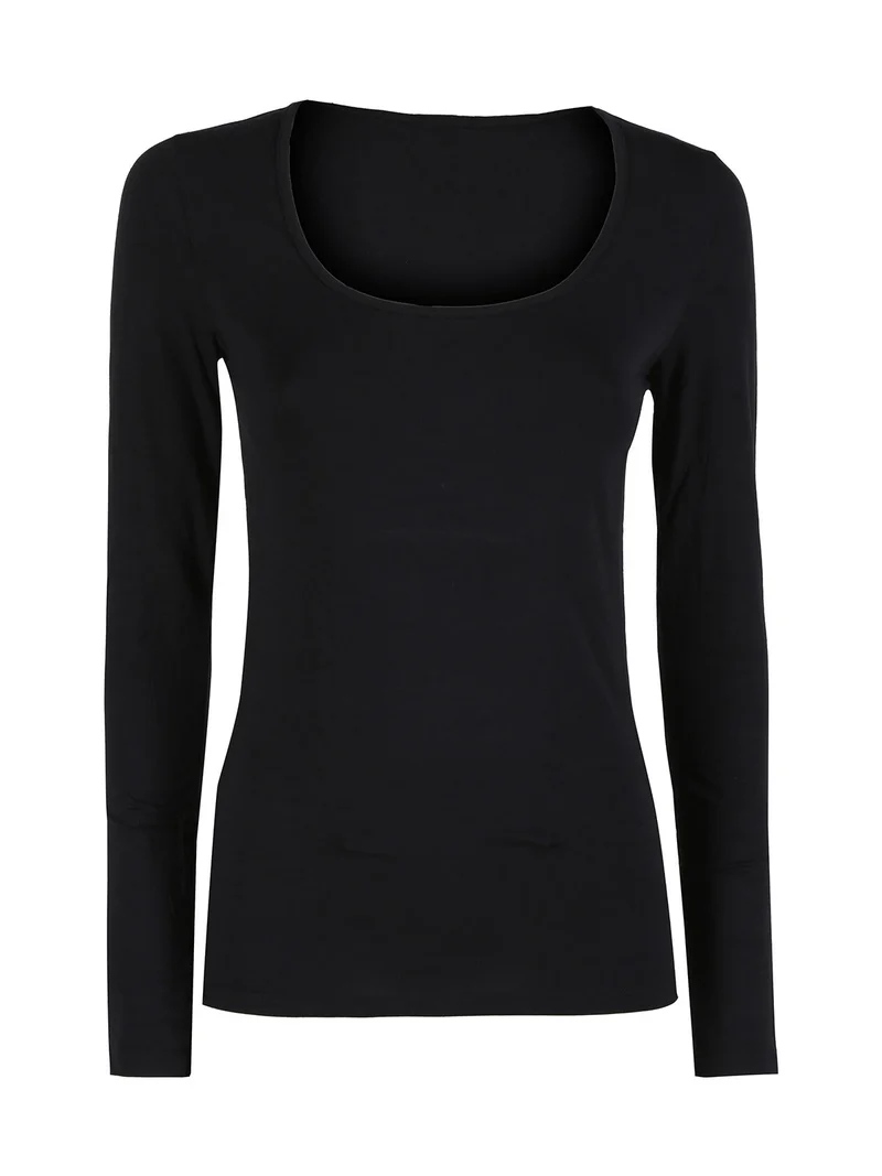 Maglia donna a maniche lunghe in modal - nero