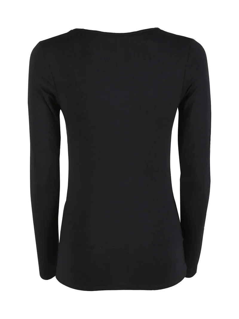 Maglia donna a maniche lunghe in modal - nero
