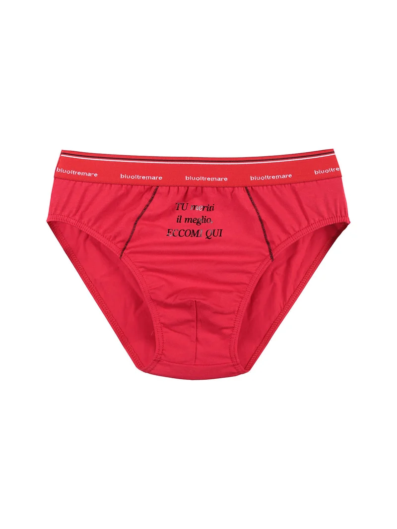 Slip da uomo con scritta - rosso