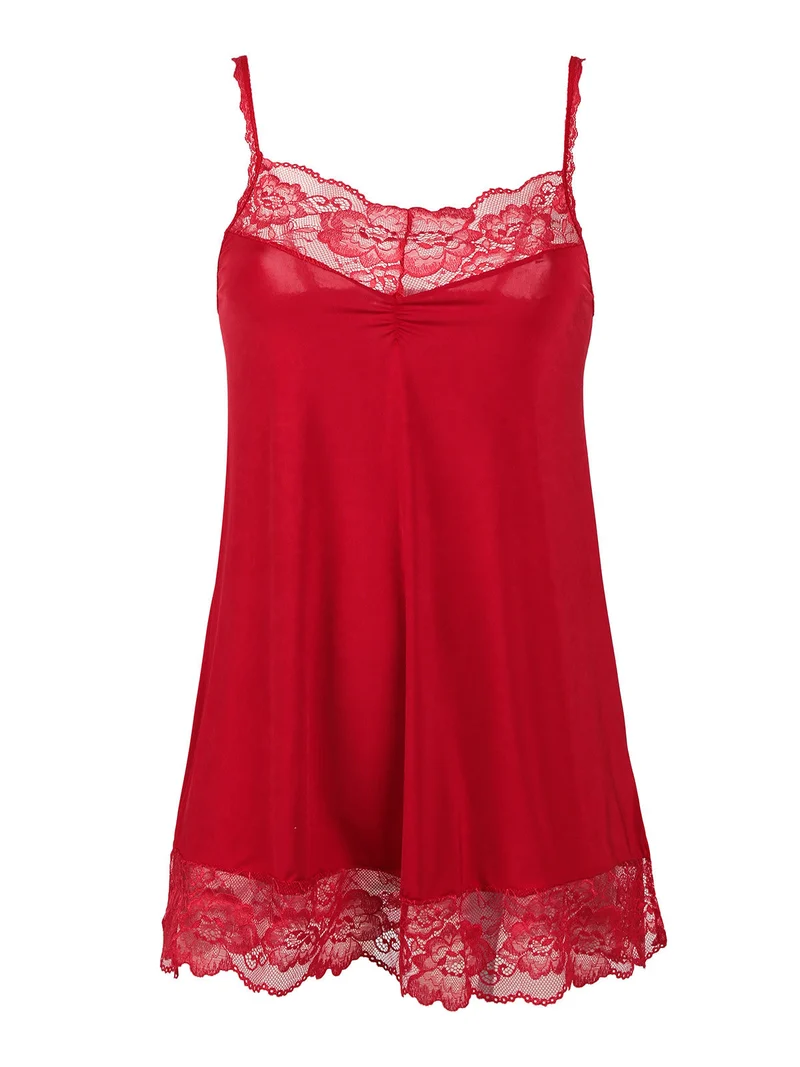 Completo intimo donna sottoveste + perizoma - rosso