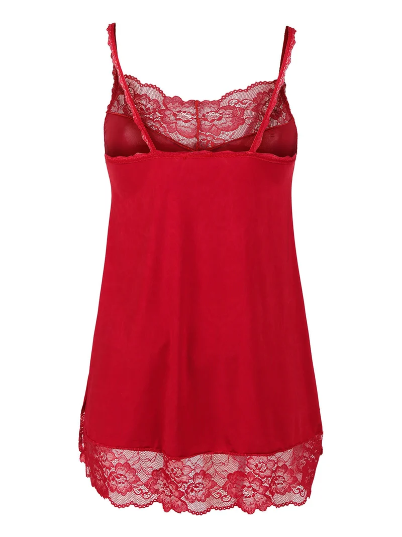 Completo intimo donna sottoveste + perizoma - rosso