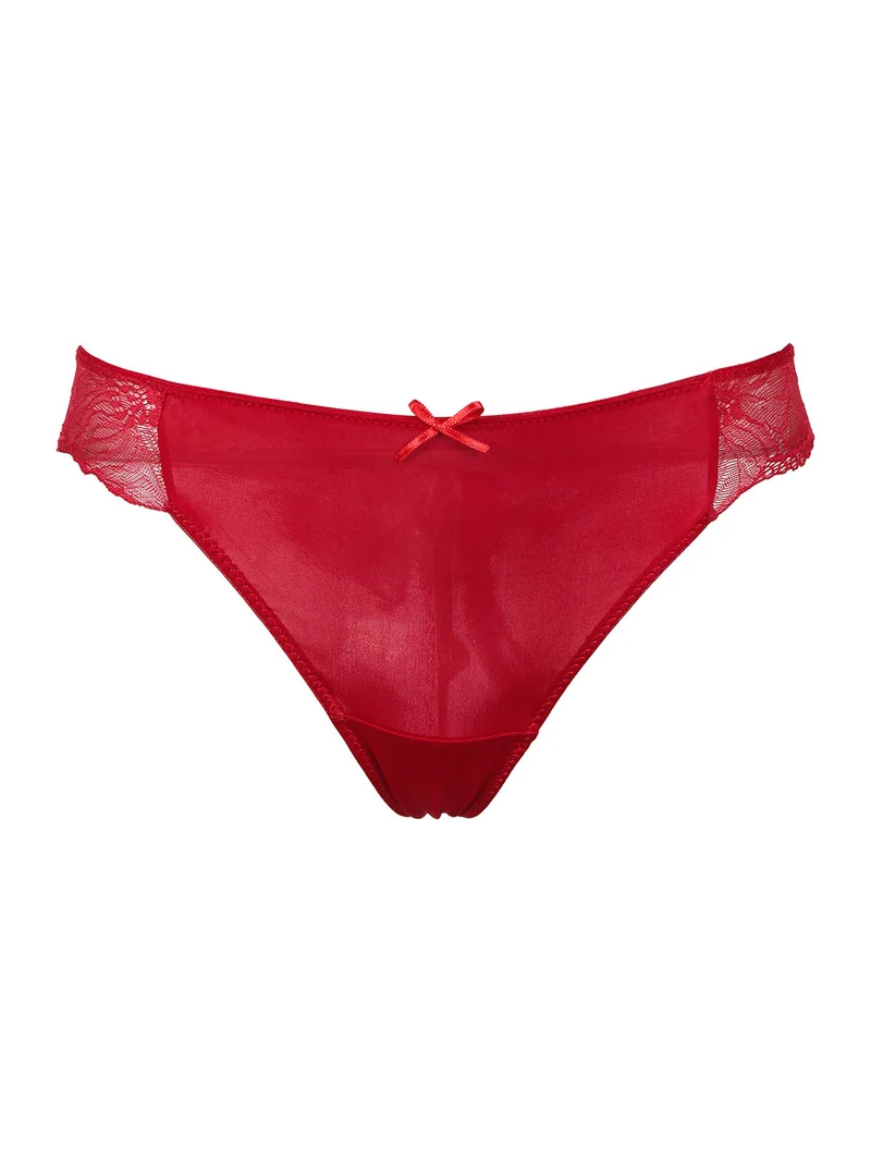 Completo intimo donna sottoveste + perizoma - rosso