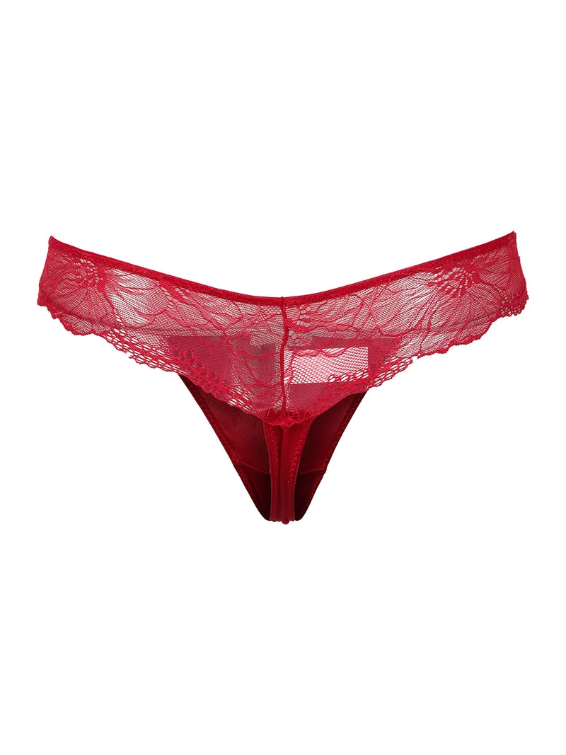 Completo intimo donna sottoveste + perizoma - rosso