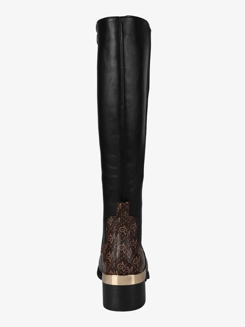 Stivali alti con monogramma - marrone