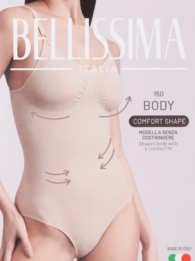 Body donna contenitivo in microfibra - nero