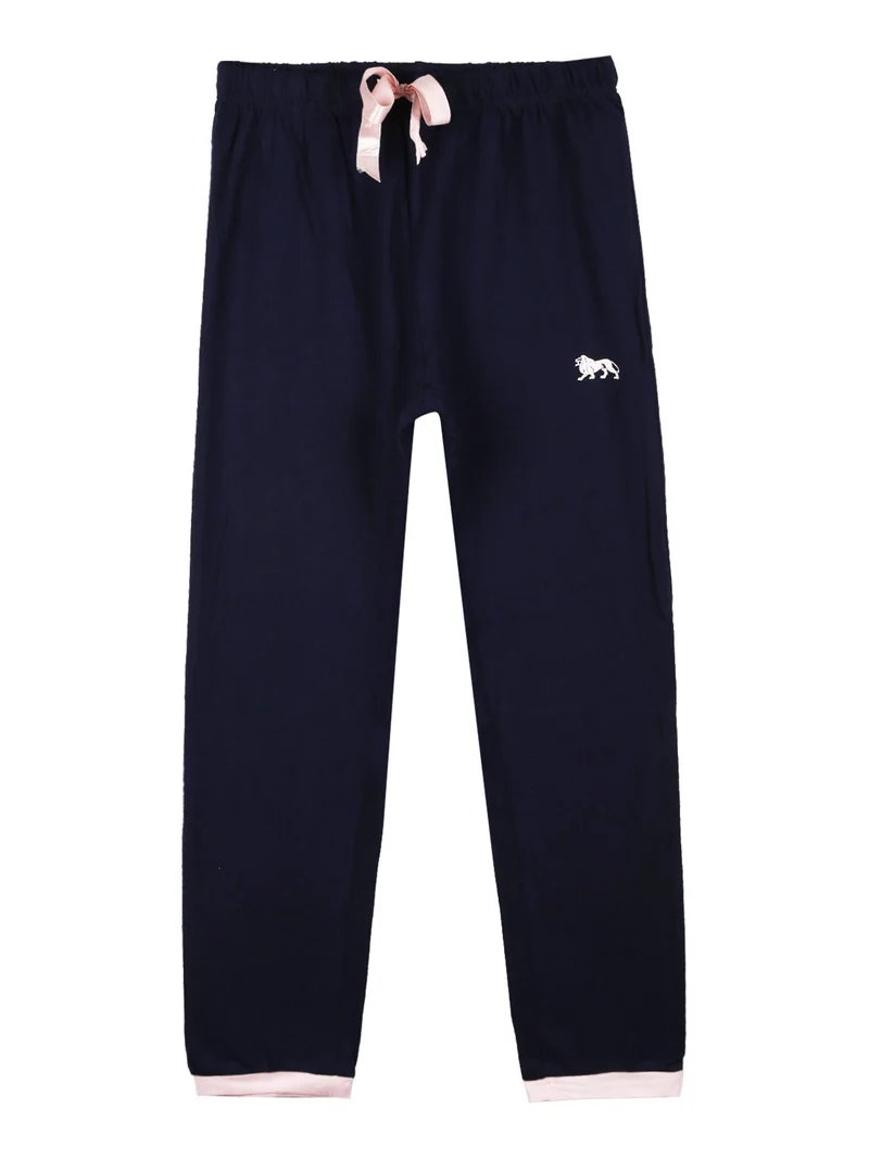 Pigiama lungo da bambina in cotone con stampe - blu scuro