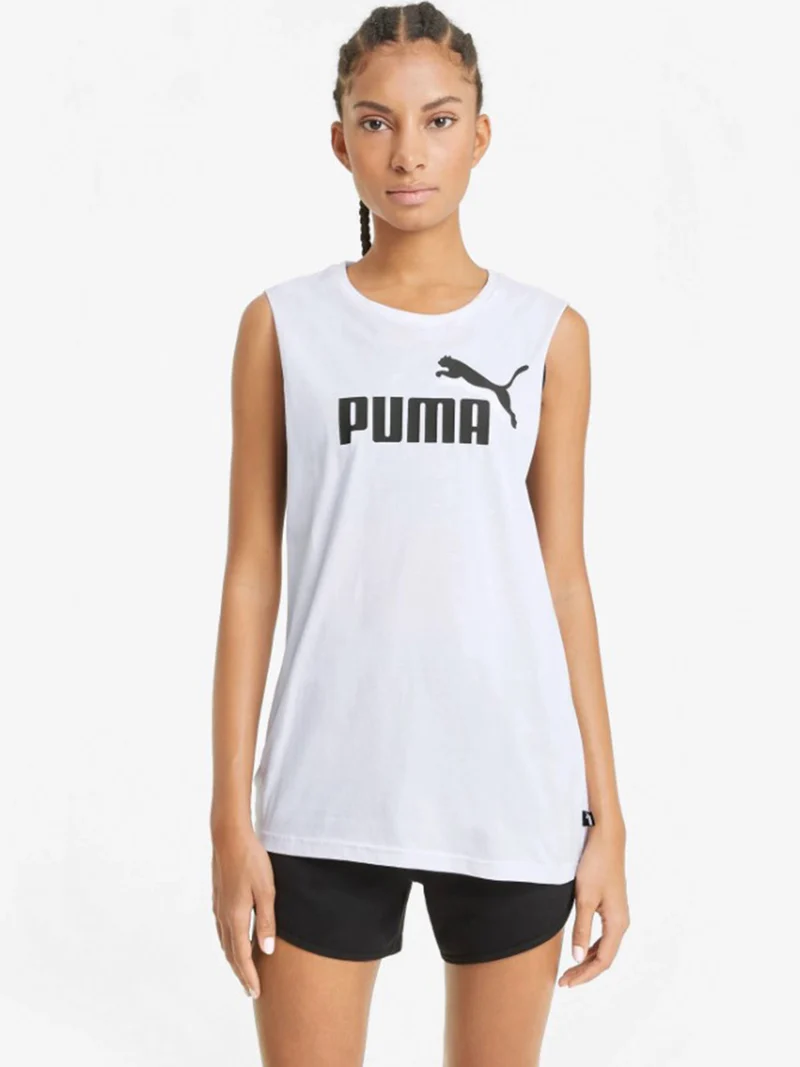 ESS CUT OFF LOGO TANK Canotta donna - bianco