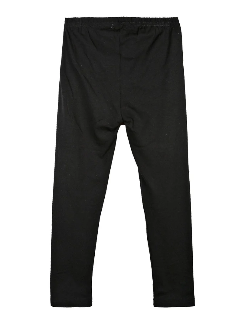 Leggings bimba neri in caldo cotone - nero