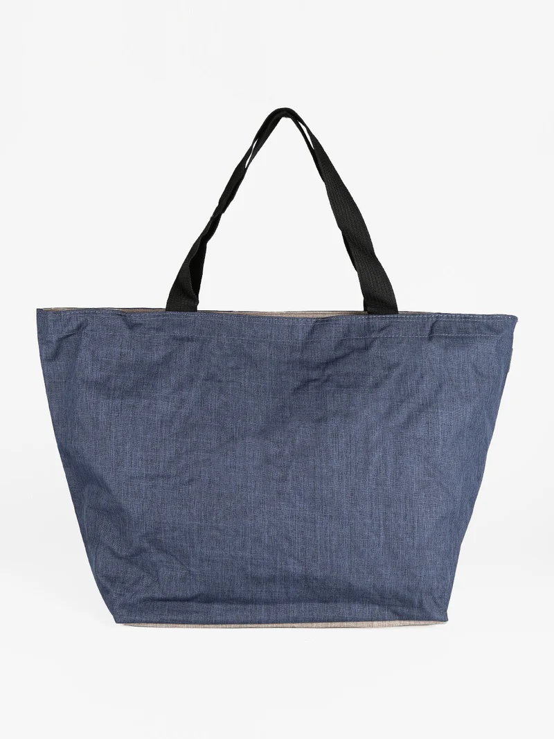Maxi borsa donna in tessuto bicolor - blu scuro