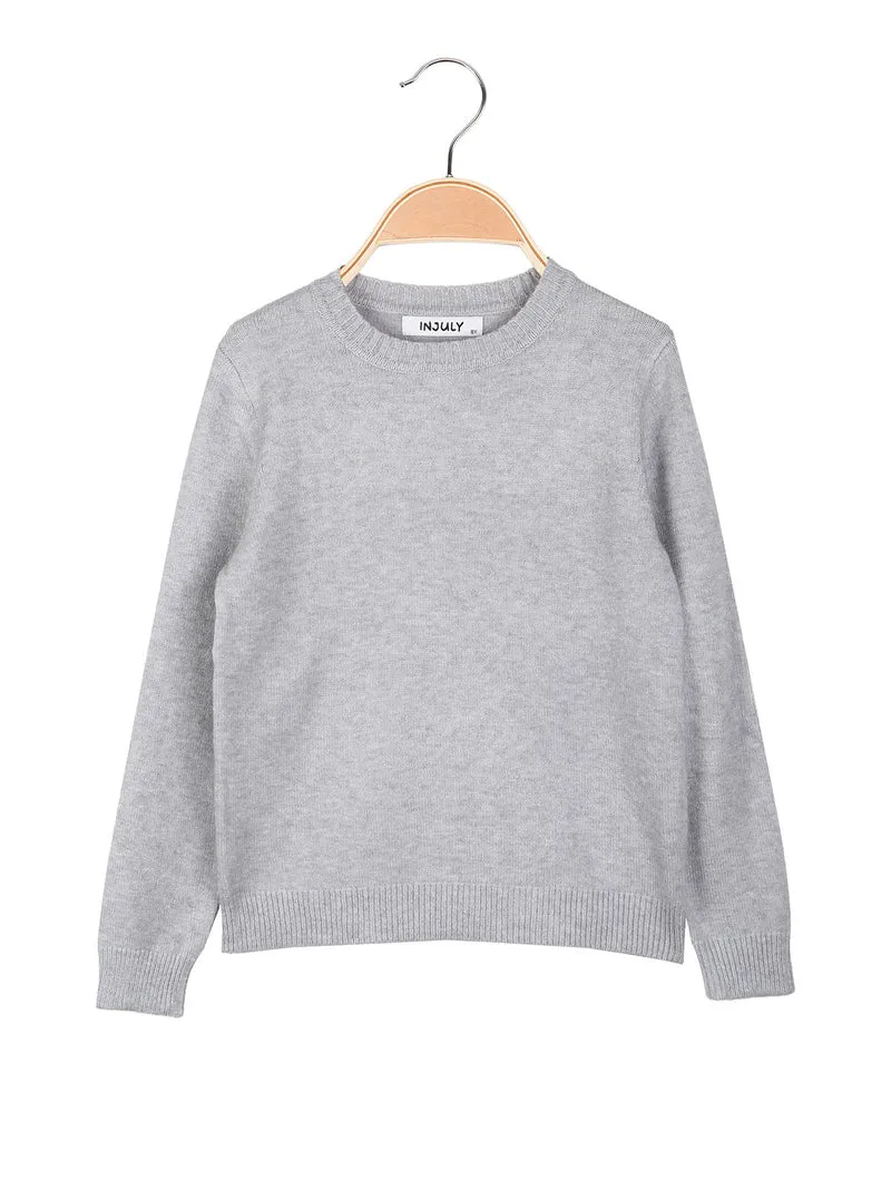 Maglione girocollo da bambina - grigio