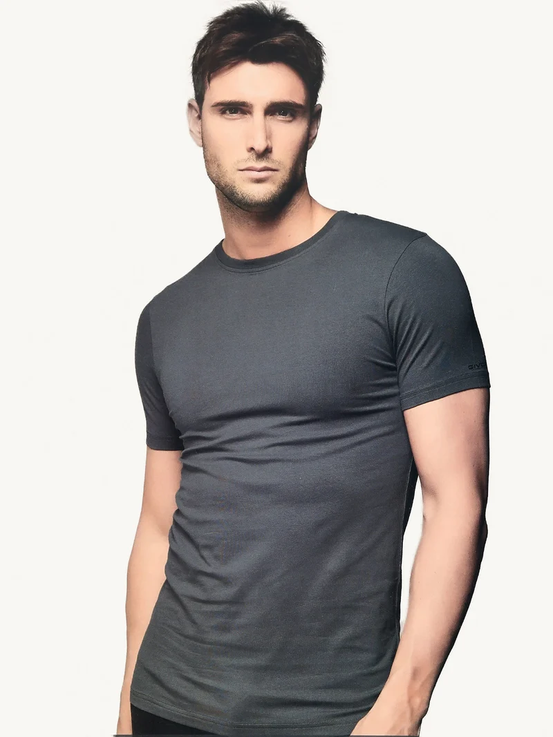T-shirt intima da uomo in cotone bielastico - antracite