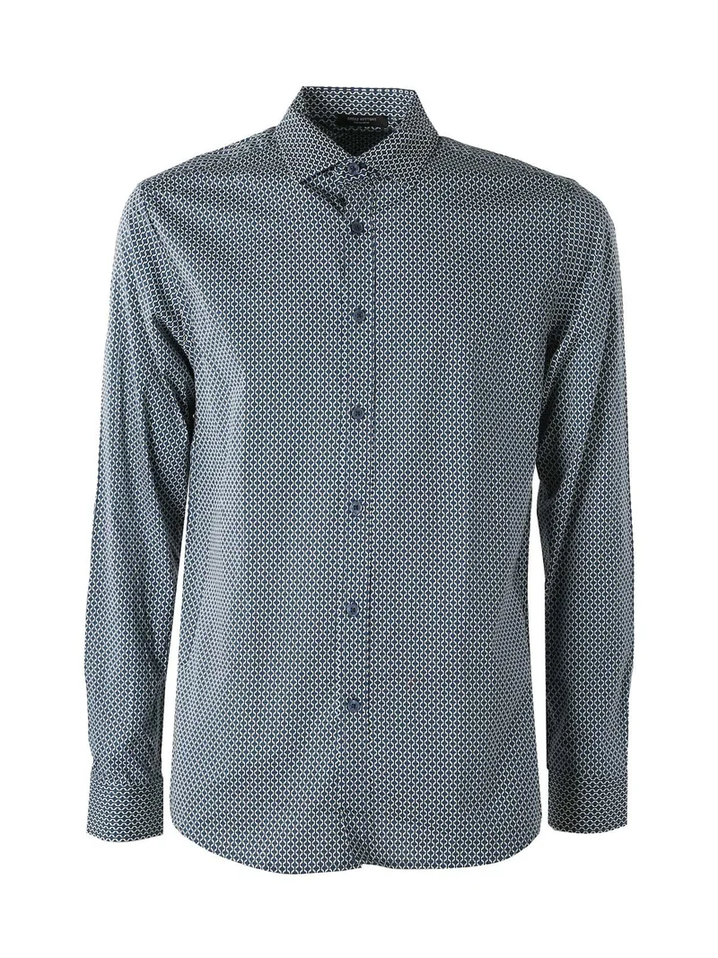 Camicia da uomo in cotone a maniche lunghe - multicolore