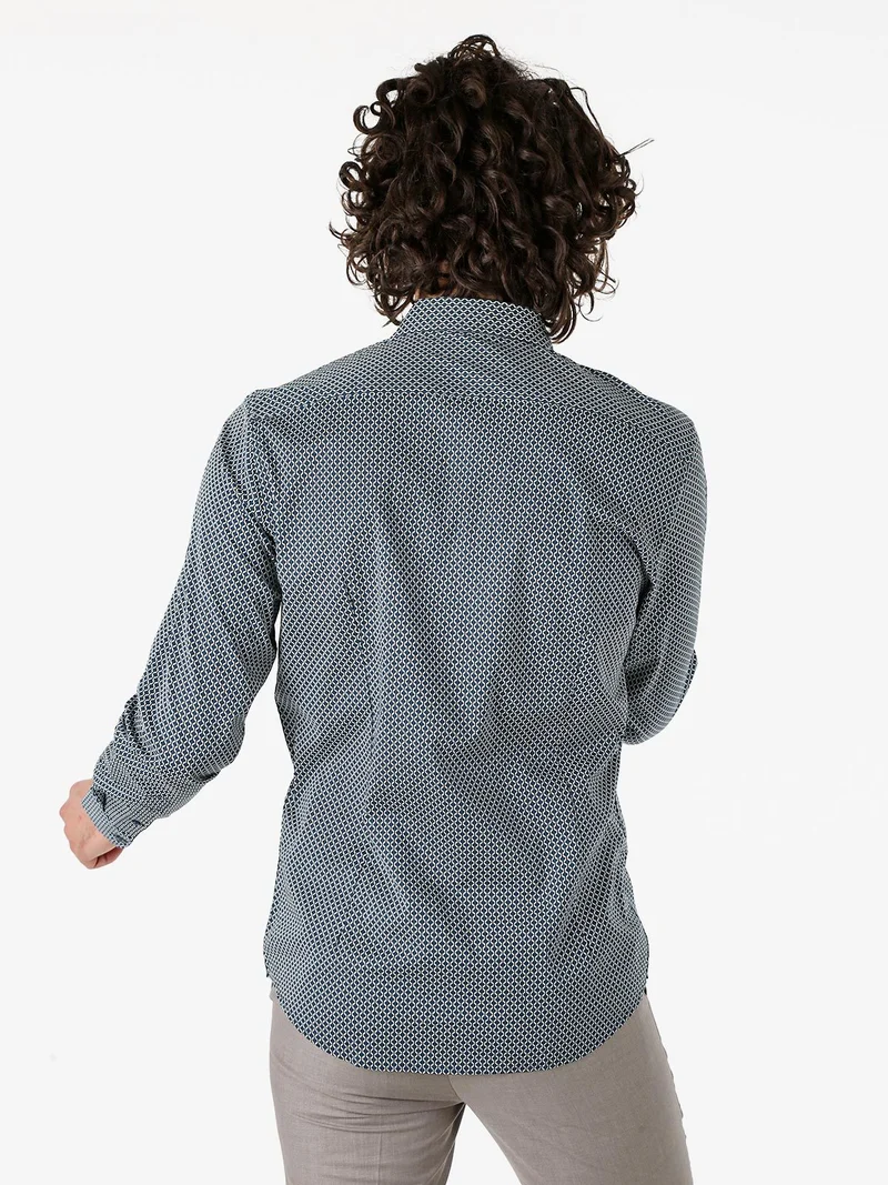 Camicia da uomo in cotone a maniche lunghe - multicolore