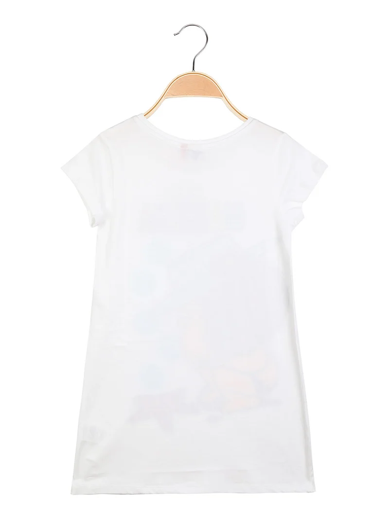 MAFALDA e SNOOPY Maxi t-shirt manica corta da bambina con stampa - bianco