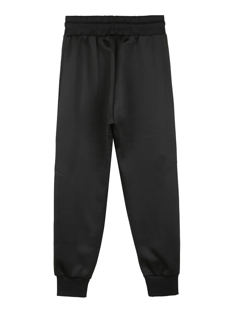 Pantaloni sportivi da bambino con polsini e coulisse - nero