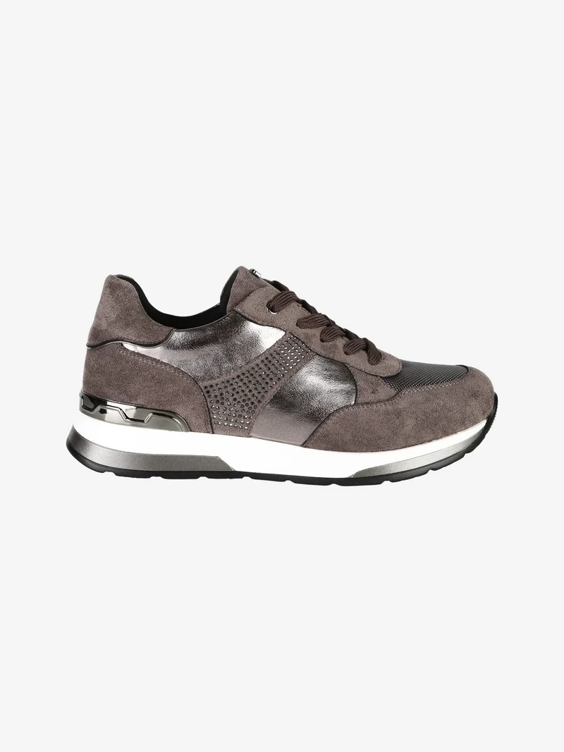 Sneakers donna con strass - grigio scuro