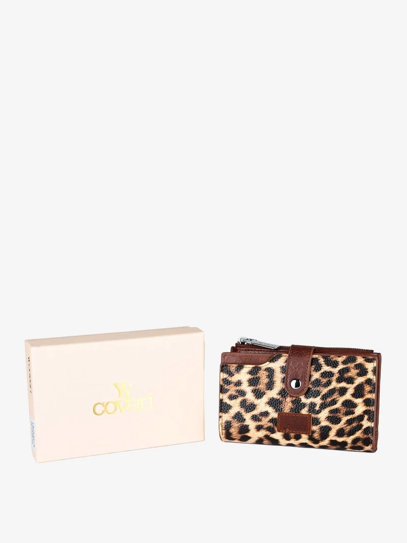 Portafoglio donna animalier - marrone