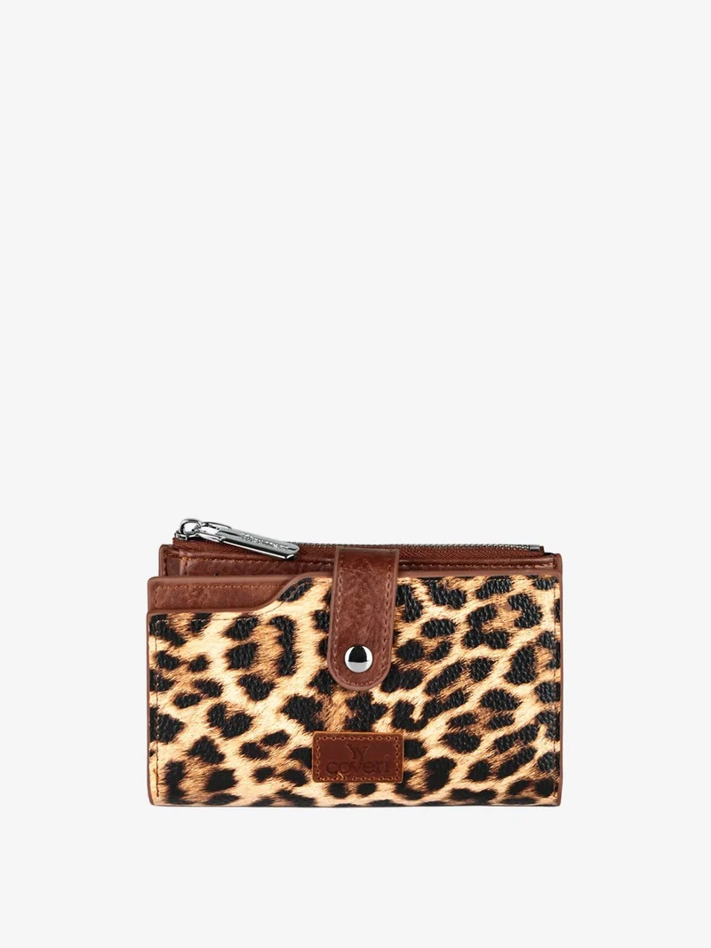 Portafoglio donna animalier - marrone