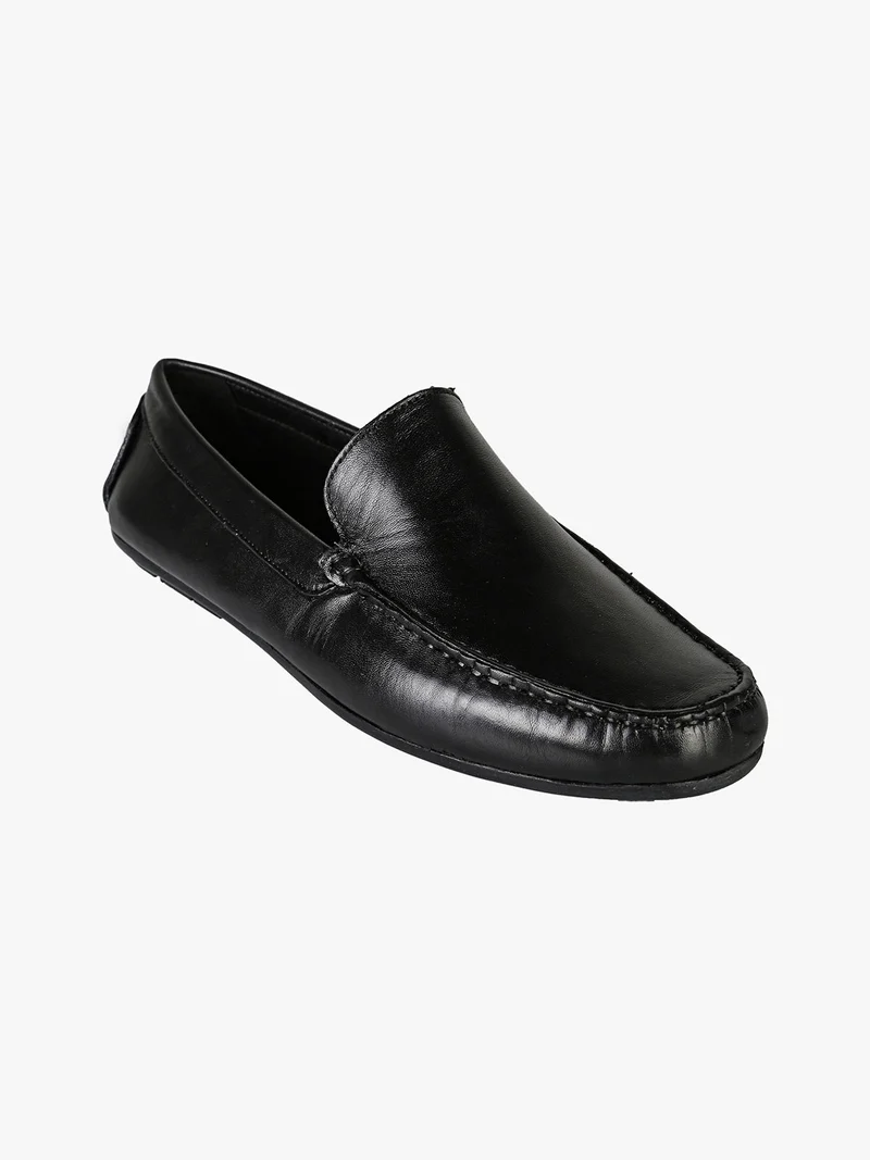 Mocassini in pelle da uomo - nero