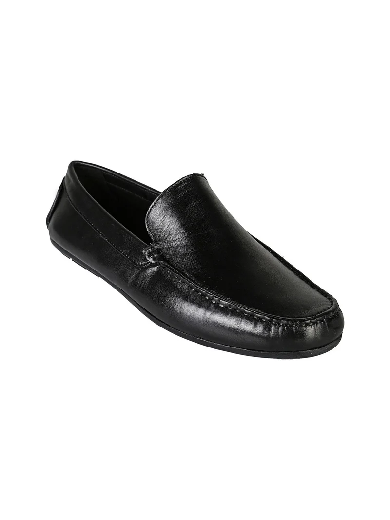 Mocassini in pelle da uomo - nero