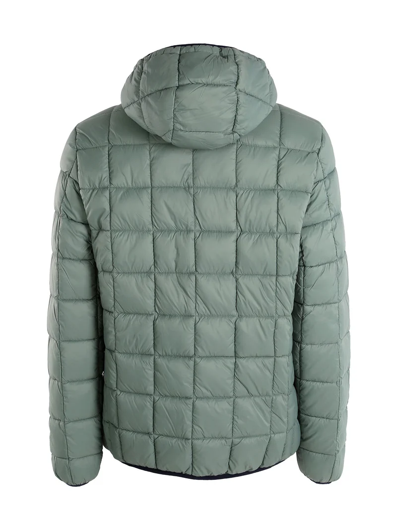 Piumino da uomo reversibile con cappuccio - blu scuro