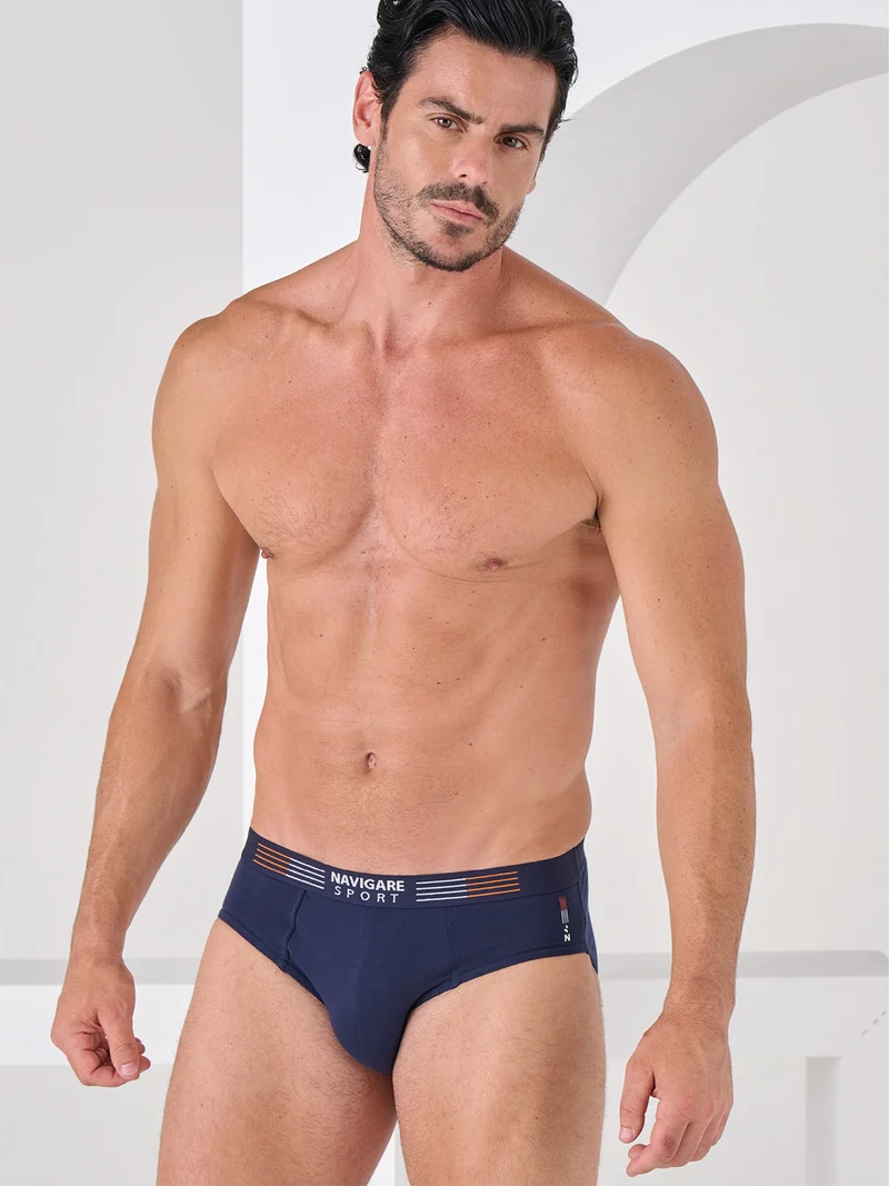 Slip da uomo in cotone elasticizzato - blu scuro