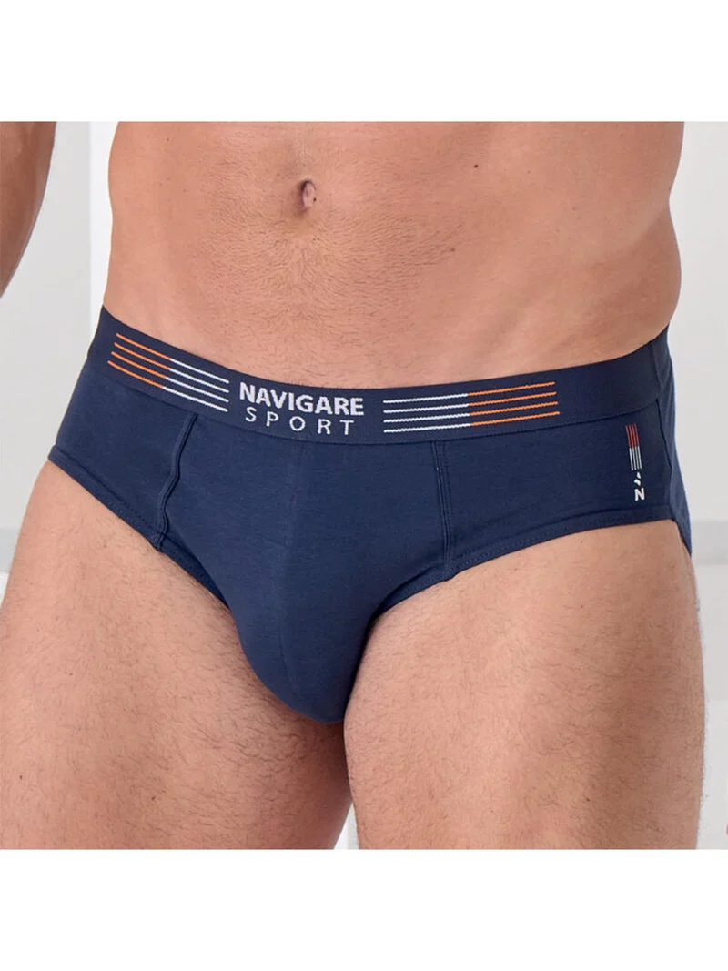 Slip da uomo in cotone elasticizzato - blu scuro