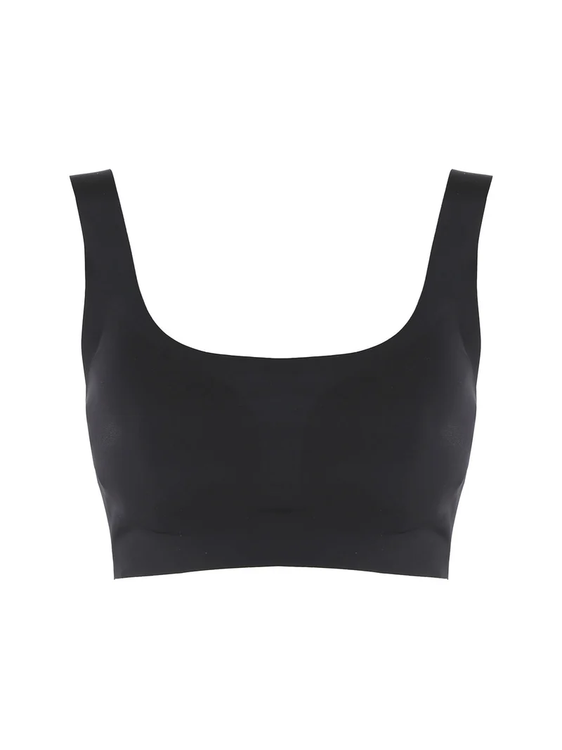 MICROFIT 01702 Reggiseno top donna imbottito senza ferretto COPPA B - nero
