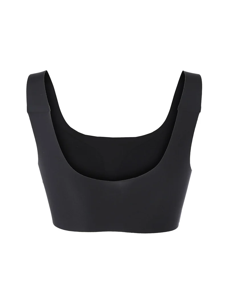MICROFIT 01702 Reggiseno top donna imbottito senza ferretto COPPA B - nero