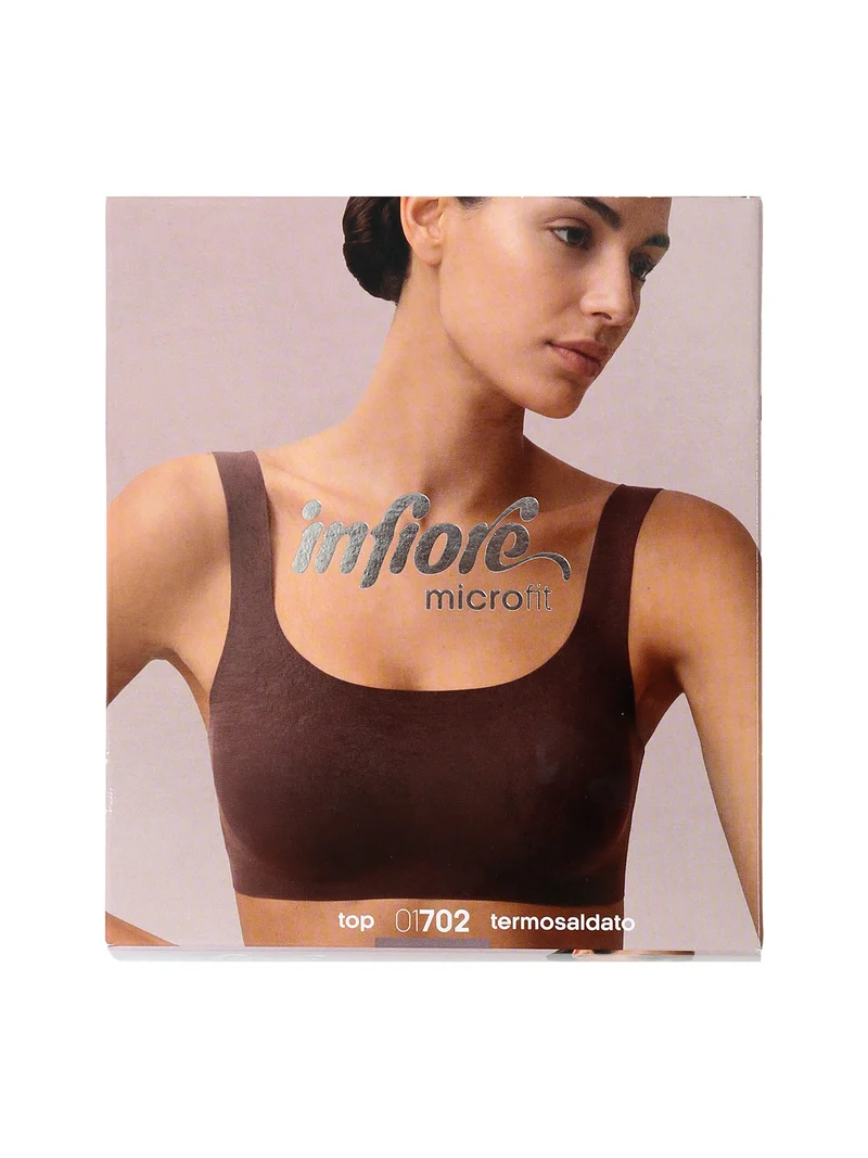 MICROFIT 01702 Reggiseno top donna imbottito senza ferretto COPPA B - nero