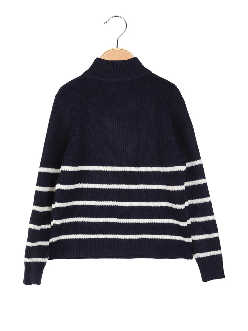 Maglione da bambino mezza zip - blu scuro