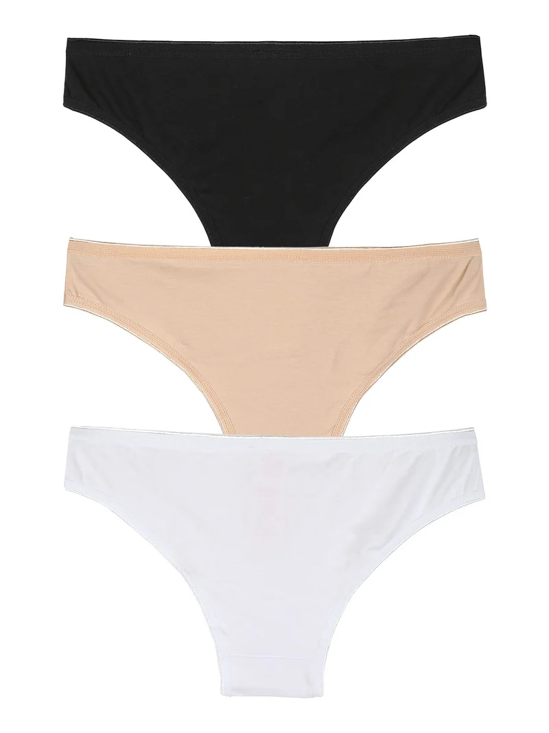 Confezione da 3 brasiliana donna in cotone stretch - assortito