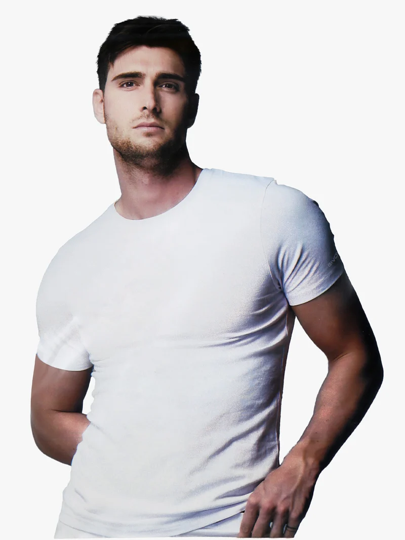 T-shirt intima da uomo in cotone bielastico - bianco