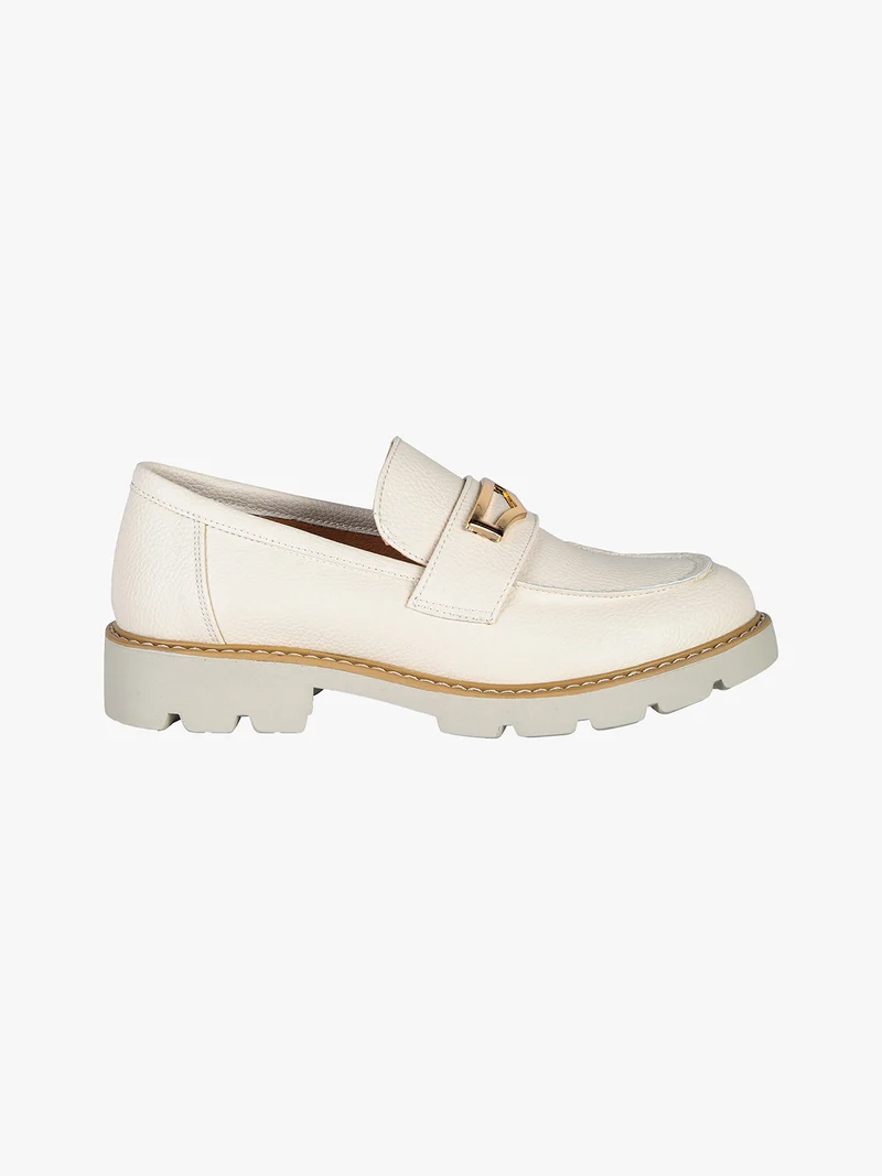 Mocassini donna con suola rialzata - beige