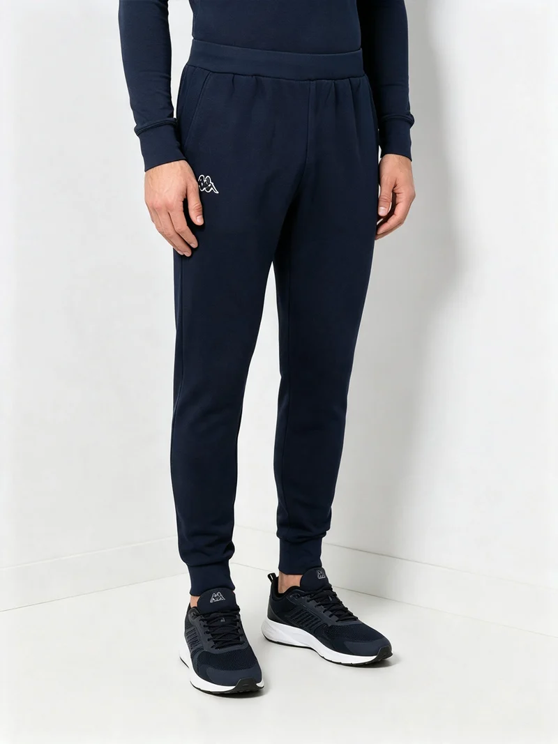 Pantaloni sportivi uomo in cotone felpato - blu scuro