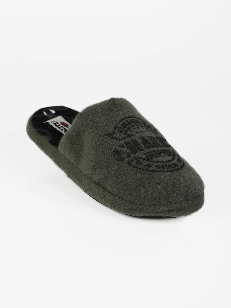 Pantofole da ragazzo con scritta - verde