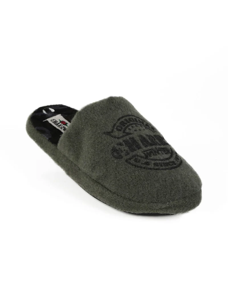 Pantofole da ragazzo con scritta - verde