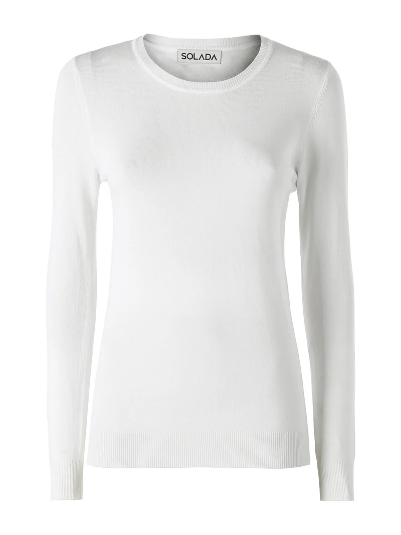 Maglia girocollo da donna - bianco