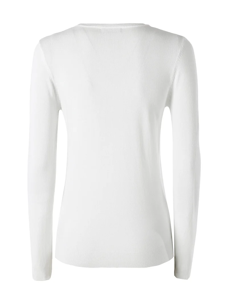 Maglia girocollo da donna - bianco