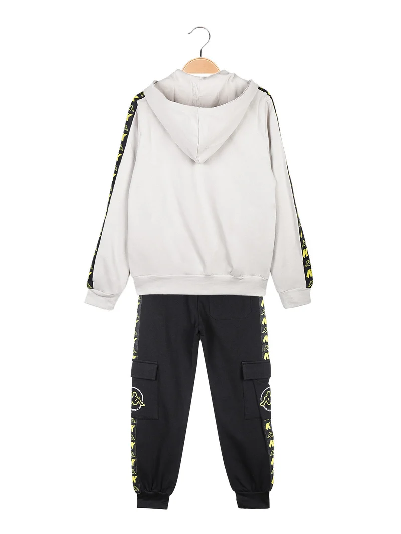 Completo tuta da bambino con cappuccio e zip - beige