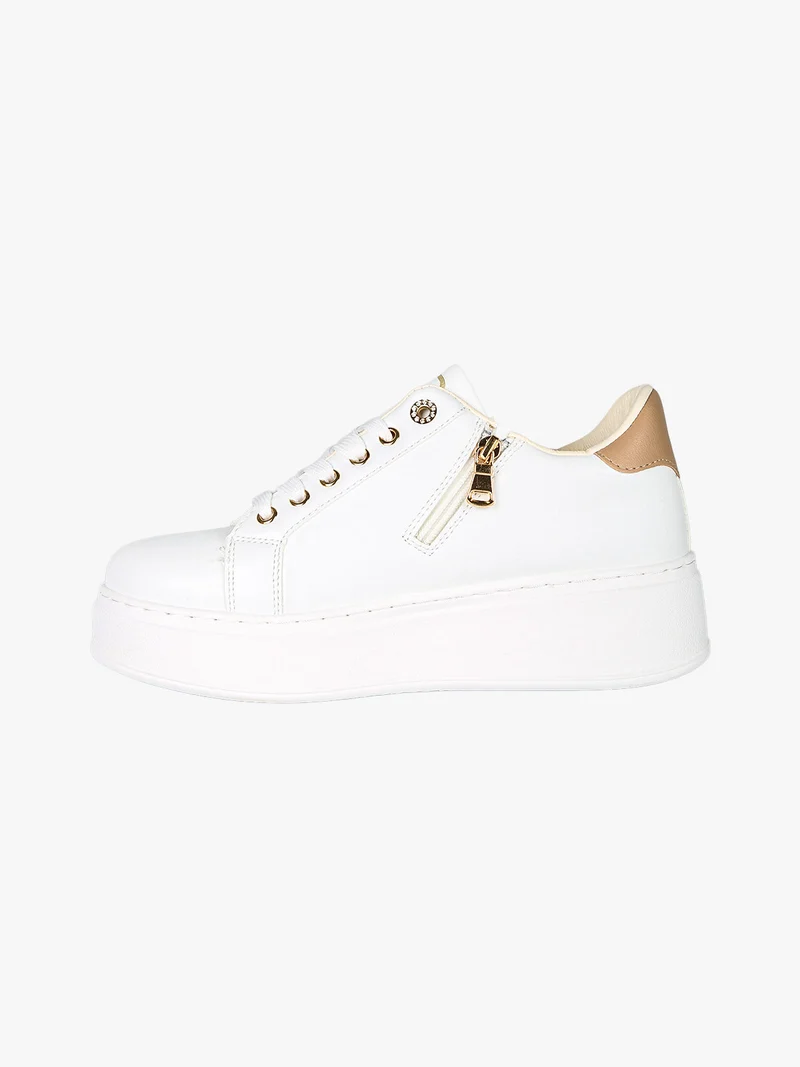 Sneakers donna gioiello con platform - oro