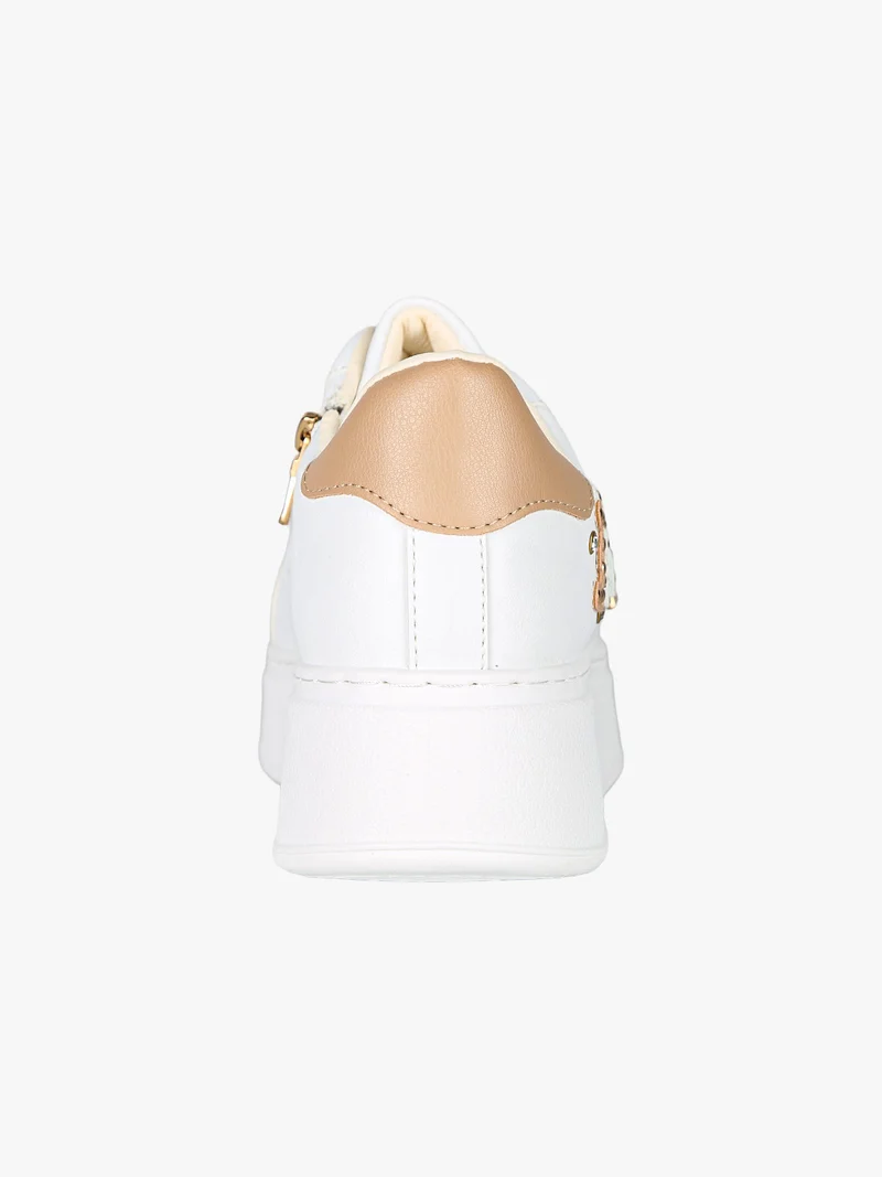 Sneakers donna gioiello con platform - oro