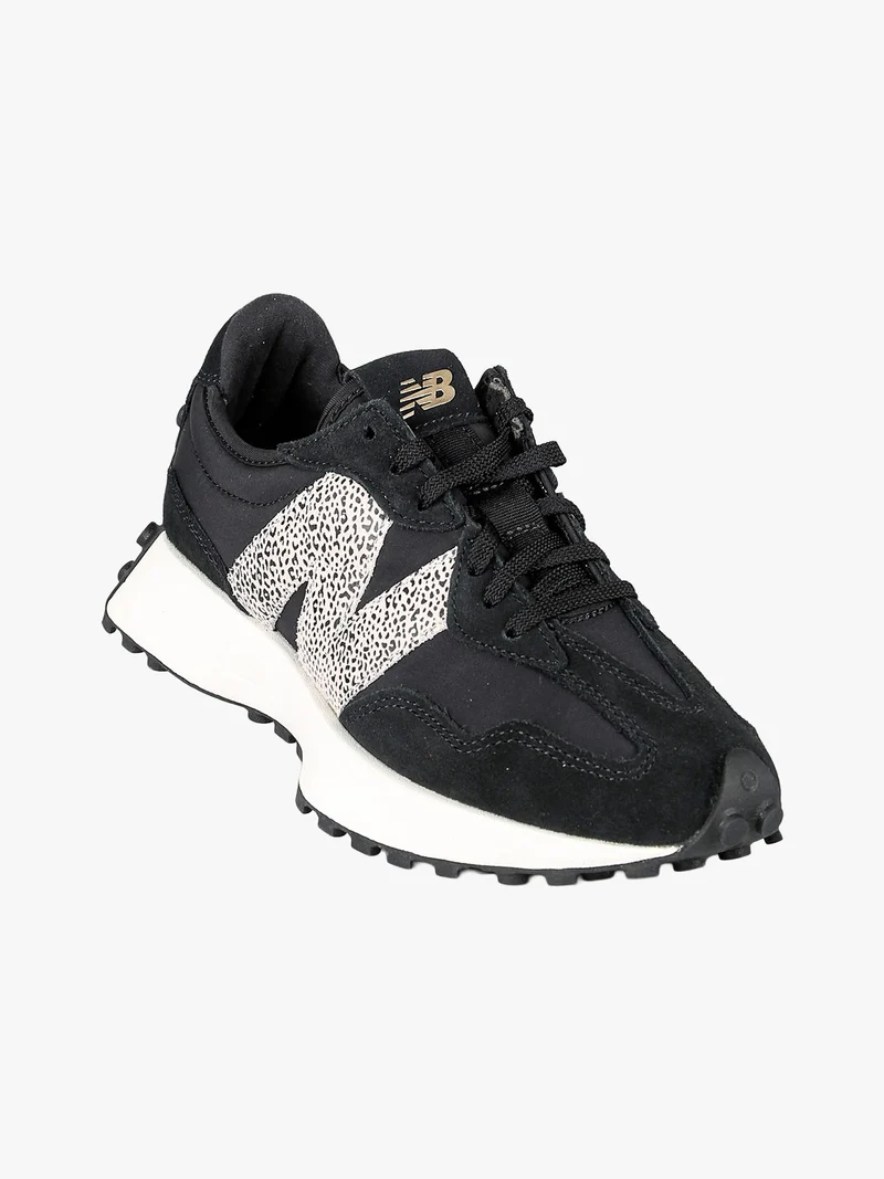 327 Sneakers donna stringate in pelle - nero