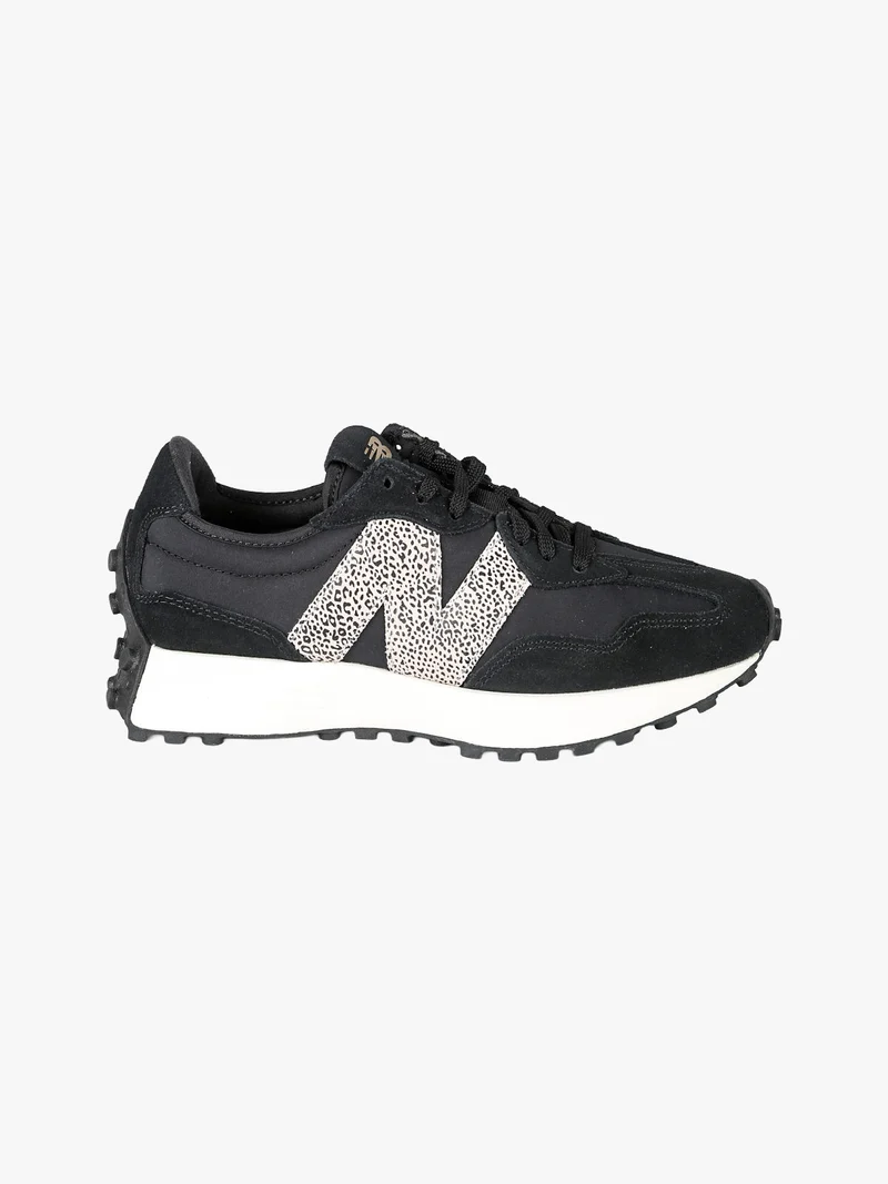 327 Sneakers donna stringate in pelle - nero