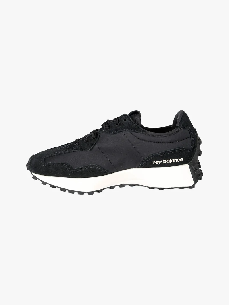 327 Sneakers donna stringate in pelle - nero