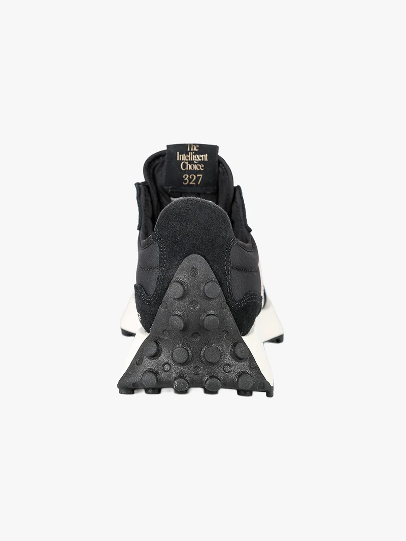 327 Sneakers donna stringate in pelle - nero