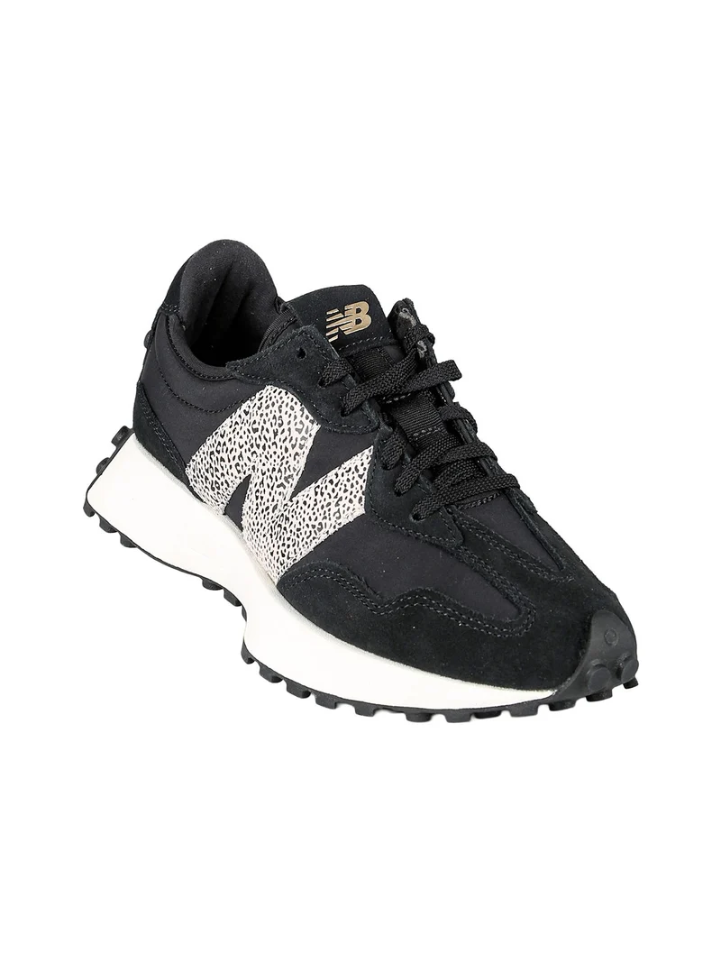 327 Sneakers donna stringate in pelle - nero