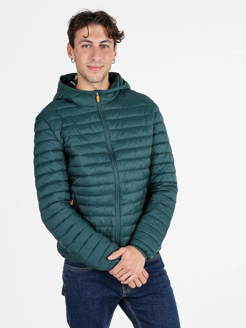 Giubbino da uomo 100 grammi con cappuccio e zip - verde
