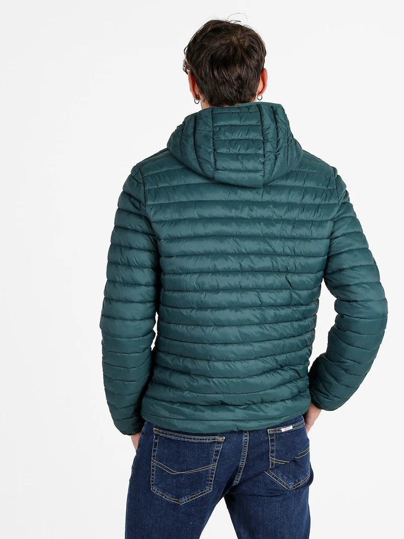 Giubbino da uomo 100 grammi con cappuccio e zip - verde