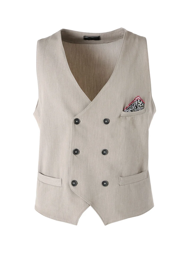 Gilet da uomo con chiusura a doppiopetto - beige
